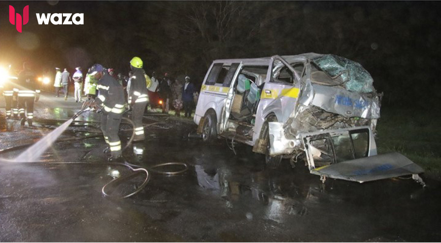 10 people feared dead following accident involving matatu and a personal vehicle in Nyeri